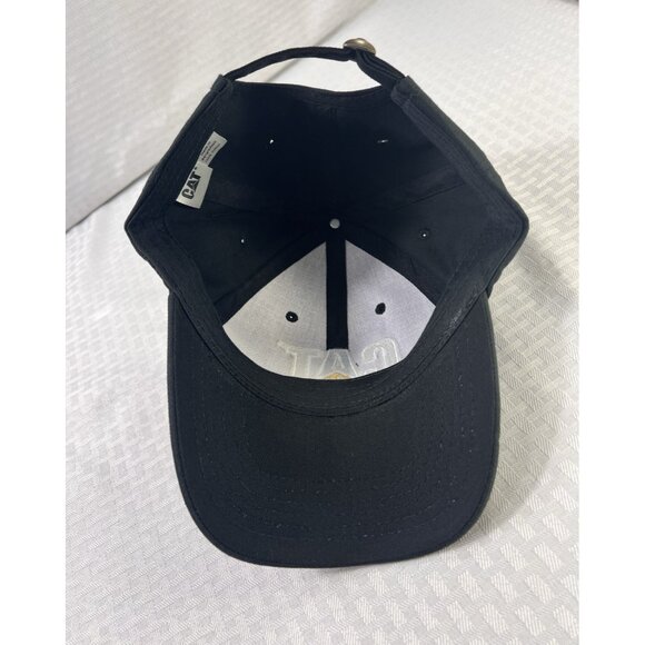 CAT Caterpillar Hat NWT Black 100% Cotton Adjustable with metal buckle - Picture 5 of 11